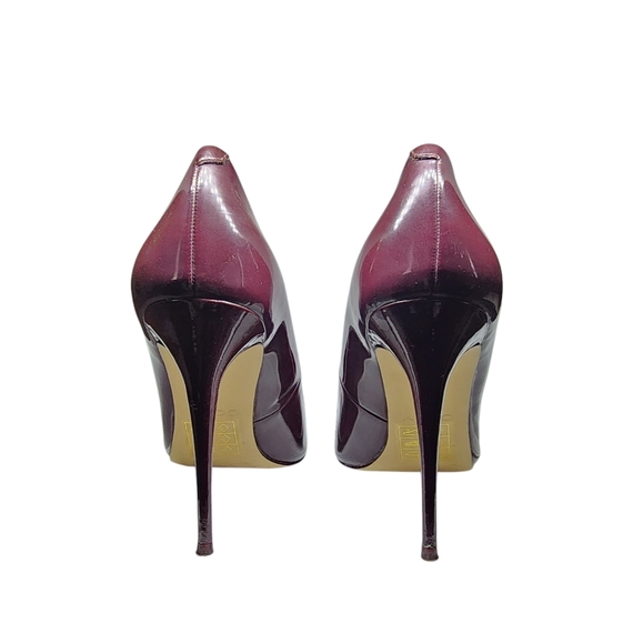 Aldo Wine Color Patent Leather Pointed-Toe Stiletto Pumps - Picture 4 of 5